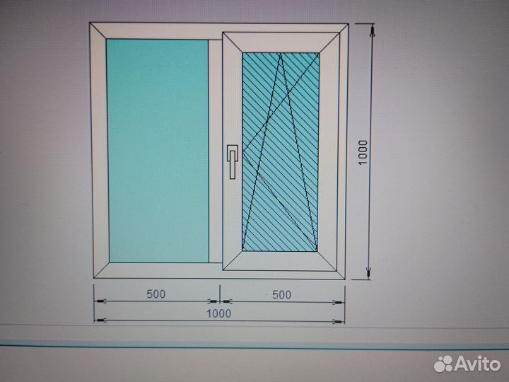 Окно пвх 1000*1000
