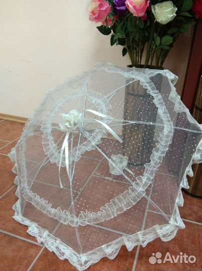 Кружевной зонт новый