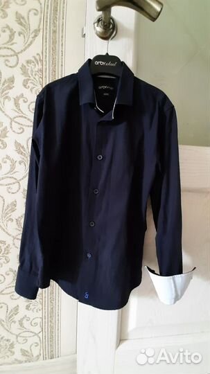 Рубашка темно-синяя орби 128 р