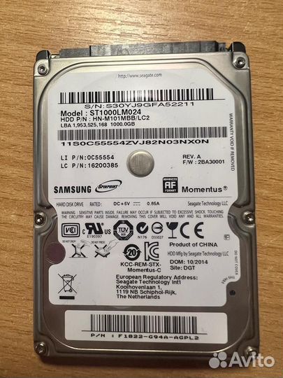 HDD 1TB Samsung ST1000LM024