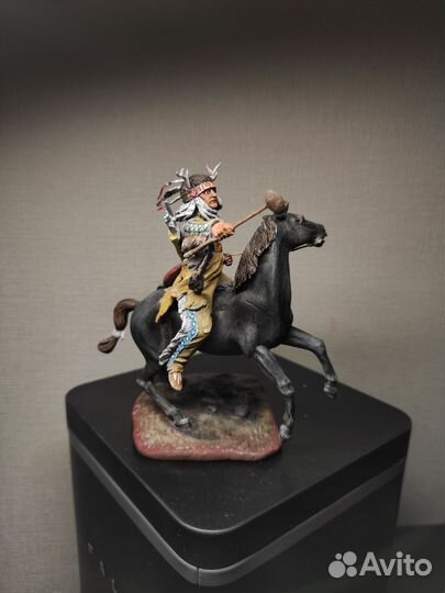 Солдатик оловянный индеец миниатюра