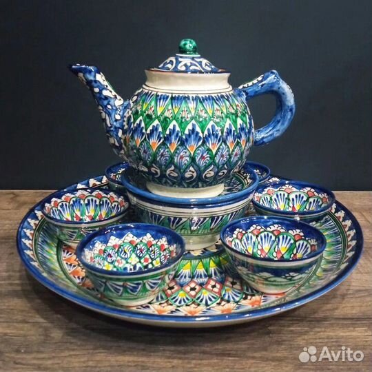 Узбекская Посуда керамика Ляган,чайник пиала