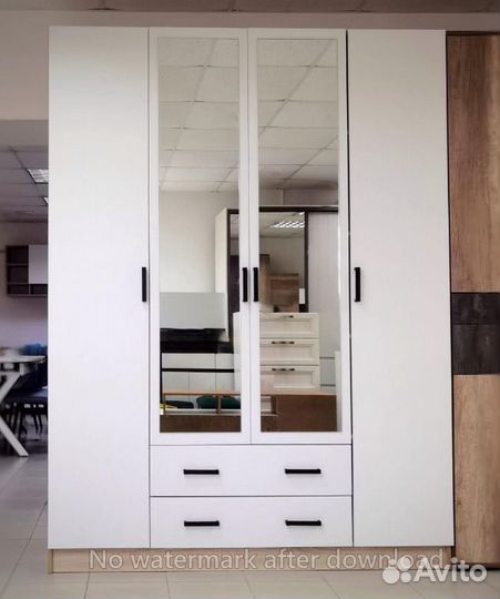 Шкаф распашной белый, дуб сонома/белый 160 см