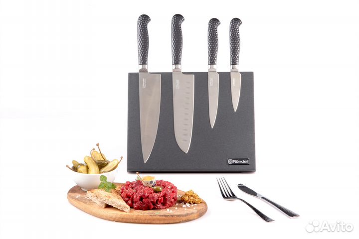 Набор из 4 ножей на подставке Rondell RainDrops RD