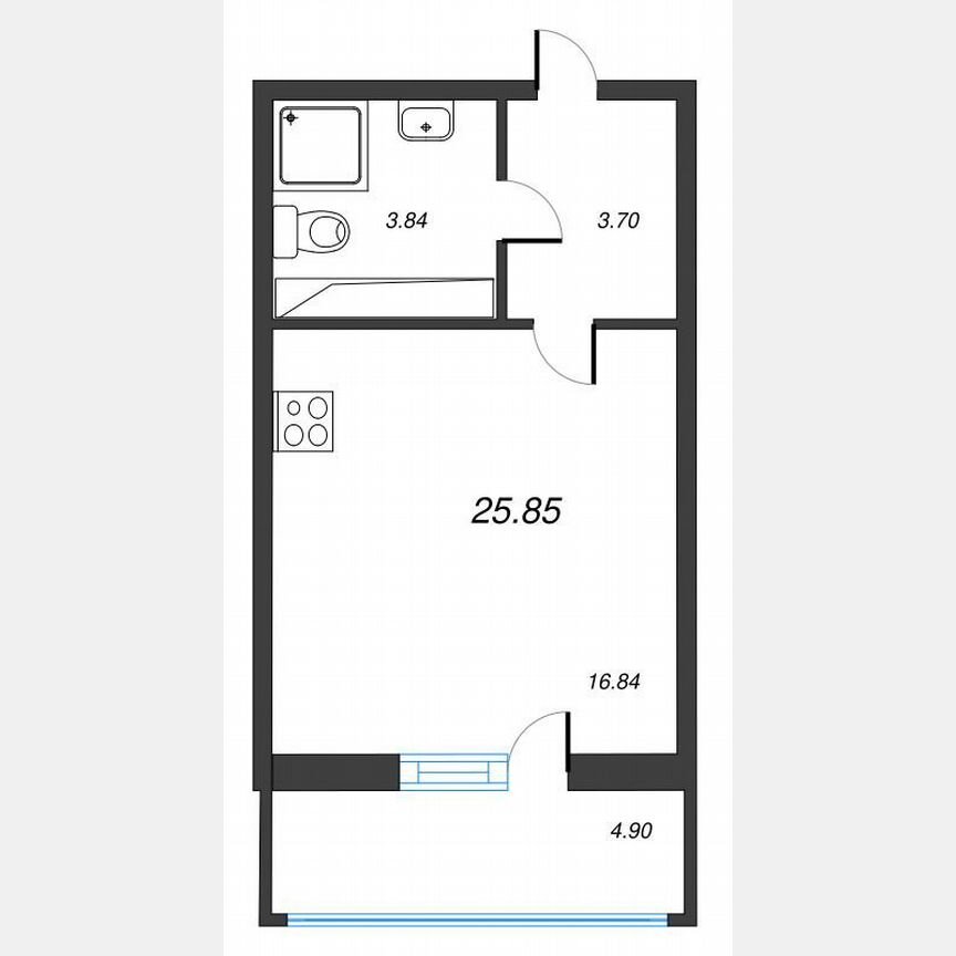Квартира-студия, 29,3 м², 18/22 эт.