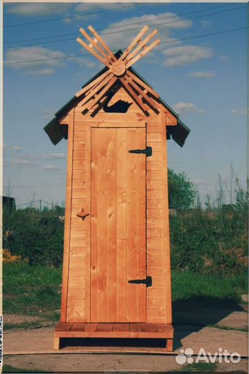Дачный туалет деревянный прямоугольник мгд 714