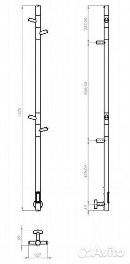 Полотенцесушитель электрический Vincea VTD-1DWE 1