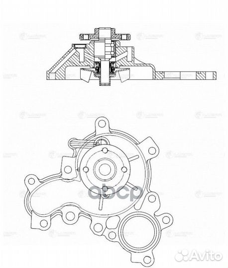 Насос водяной toyota land cruiser 200 07- 4.6I