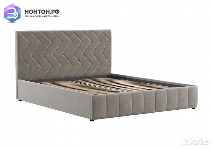 Кровать Милана серо-сливочная