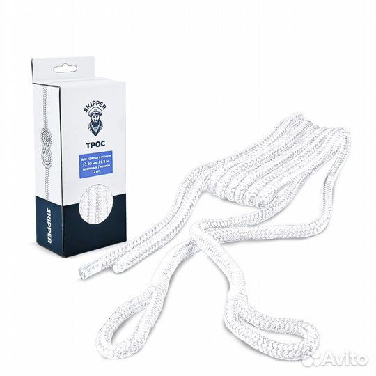 Фал (шкерт) для кранца с огоном, 12мм, 2,5м белый