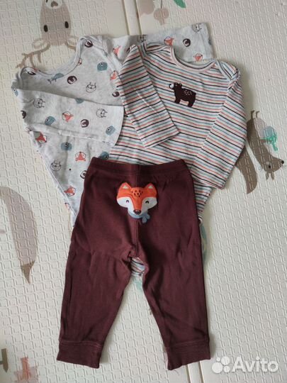 Комплект carter's 12m, 2 боди и штаны