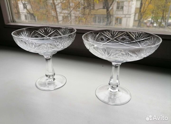 Хрусталь СССР салатник ваза на ножке для фруктов