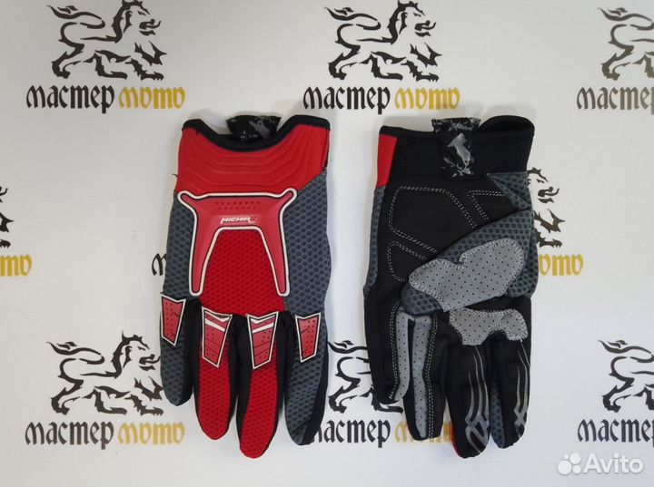 Мото перчатки красные (L)