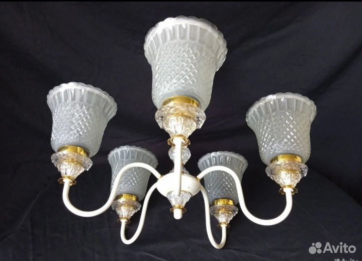 Люстра пятирожковая и 3 бра (Чехия ) в комплекте