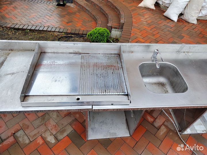 Столещницы из нержавейки (прямые/угловые с мойкой)