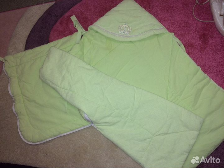 Конверт-одеяло на выписку +бутылочка