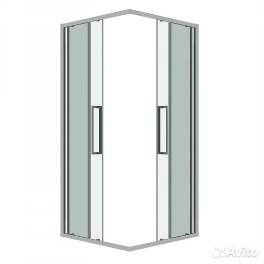 Душ.огр. Cosmo 100100195 квадрат хром прозр стекло