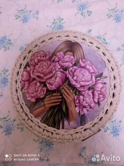 Вязаные корзинки ручной работы