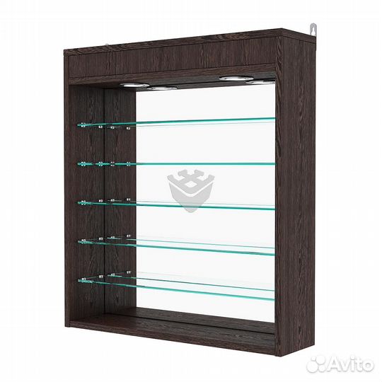 Витрина настенная №1-8Г с зеркалом и с подсветкой