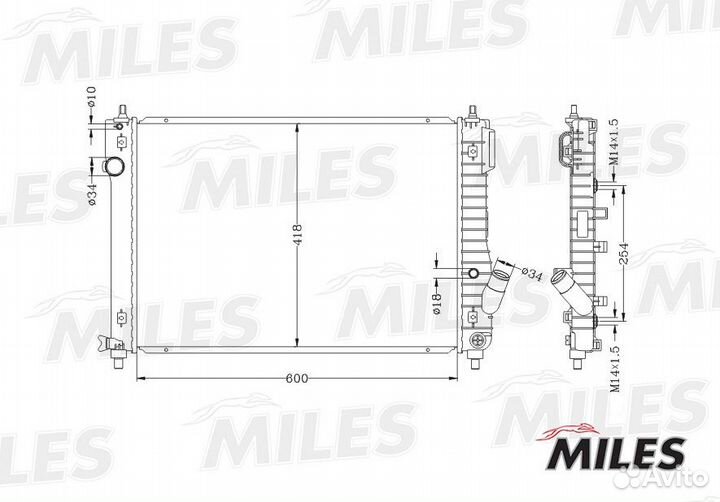 Радиатор chevrolet aveo 1.2/1.4/1.6 09- паяный