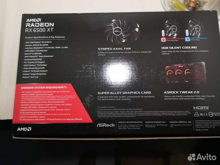Видеокарта ASRock phantom и Challenger 6500 XT