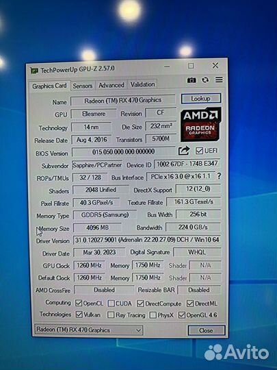 Sapphire RX470 4Gb
