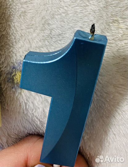 Свеча доя торта. Цифра 1, голубая