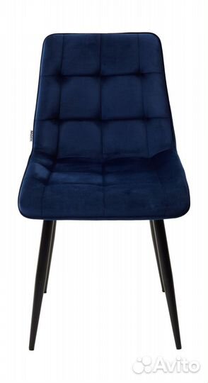 Стул chic bluvel-86 navy blue черный велюр синий