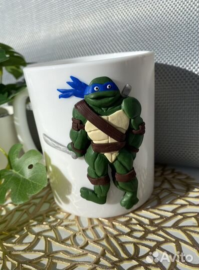 Черепашка-ниндзе подарок на кружке