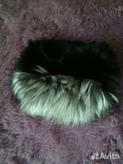 Вязаный меховой берет