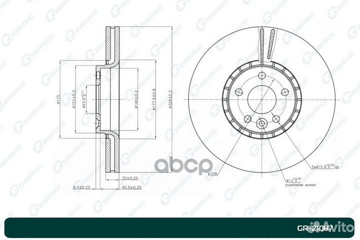 Диск тормозной G-brake GR-21087 GR-21087 gbrake