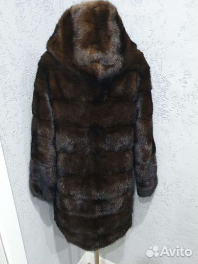 Шуба норковая с капюшоном