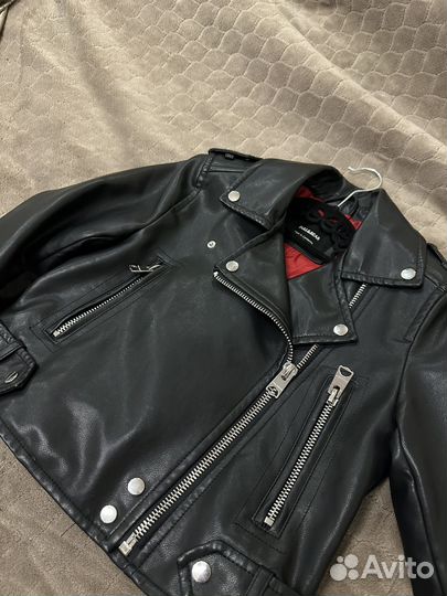 Кожаная куртка косуха женская