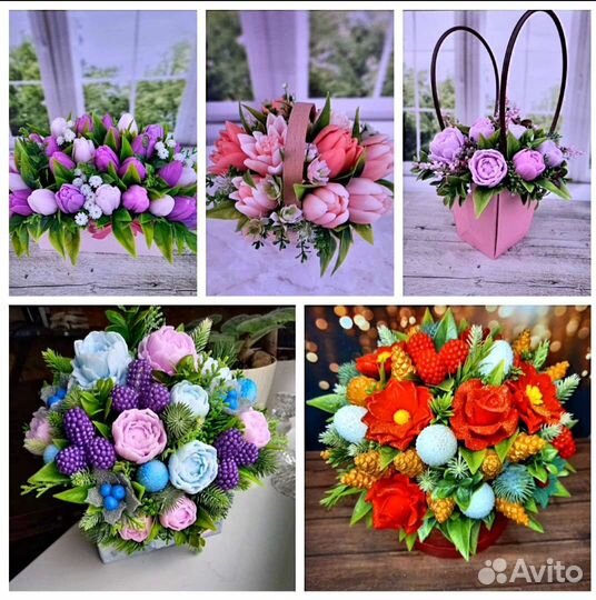 Букеты, наборы, сувениры ручной работы из мыла