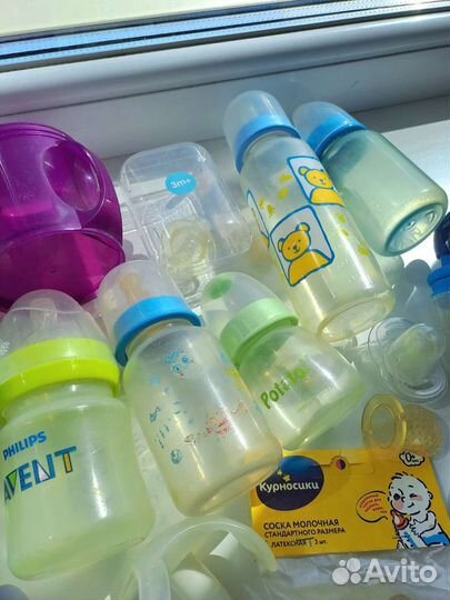 Бутылочки, соски, поильники, ниблер, цена за все