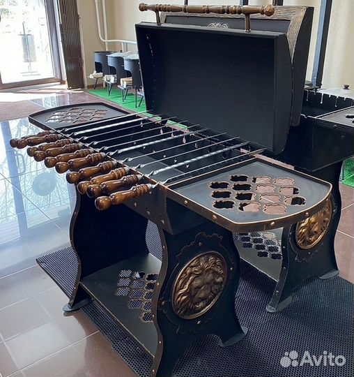 Мангал с крышкой барбекю