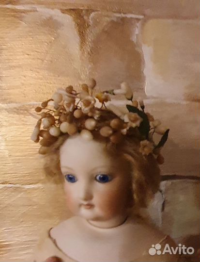 Восковый венок для антикварной куклы.Аксессуары