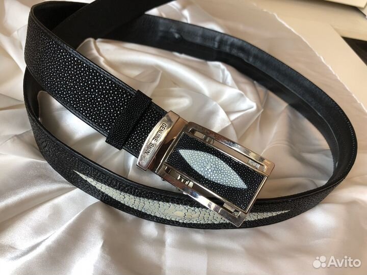 Ремень мужской из кожи ската