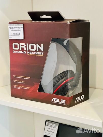 Игровые наушники asus Orion (коробка, комплект)