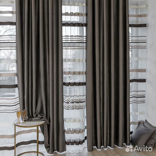 Шторы сатен Адора мускат