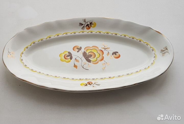 Селедочница зик Конаково Фарфор СССР Ручная роспис