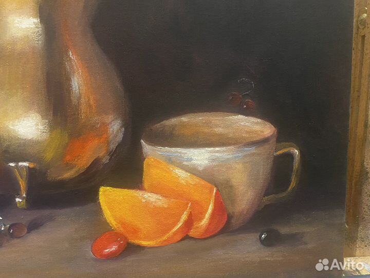 Картина маслом Натюрморт с золотым кувшином
