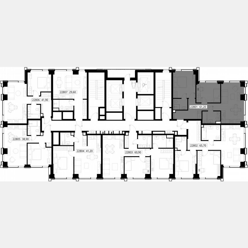2-к. квартира, 61,2 м², 28/36 эт.