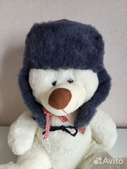 Шапка ушанка мужская 54 55 р серая меховая сукно