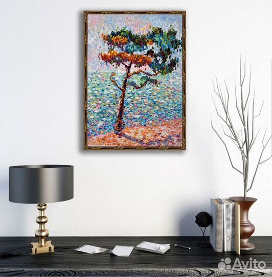 Картина маслом Морской пейзаж Можжевельник у моря