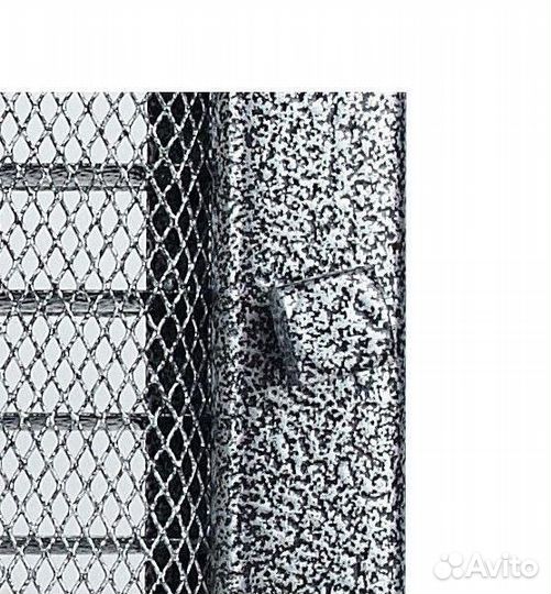 Вентиляционная решетка Kratki 17х17 черная/хром пористая с жалюзи 17CSX