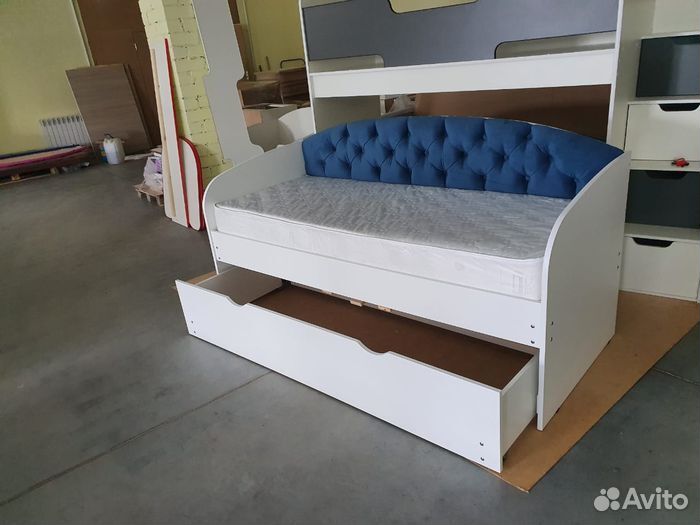 Кровать выдвиж спальн мягк спинка лдсп для малыша