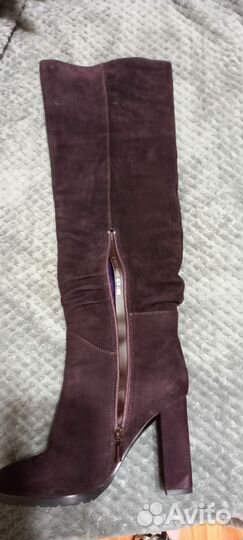 Сапоги зимние батфорты, замшевые