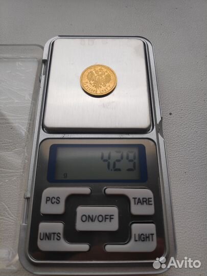 Золотая монета 5рублей 1897 г. аг. Николай 2