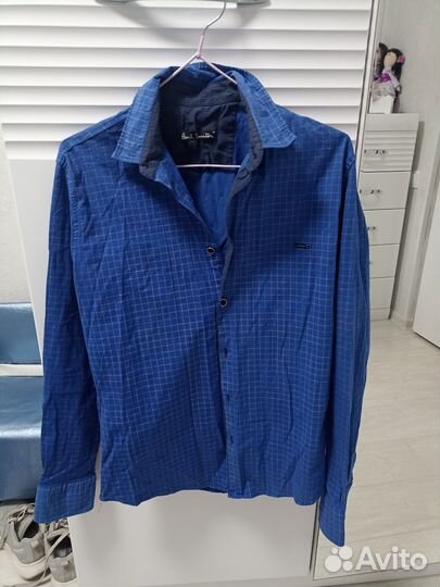 Рубашка мужская синяя